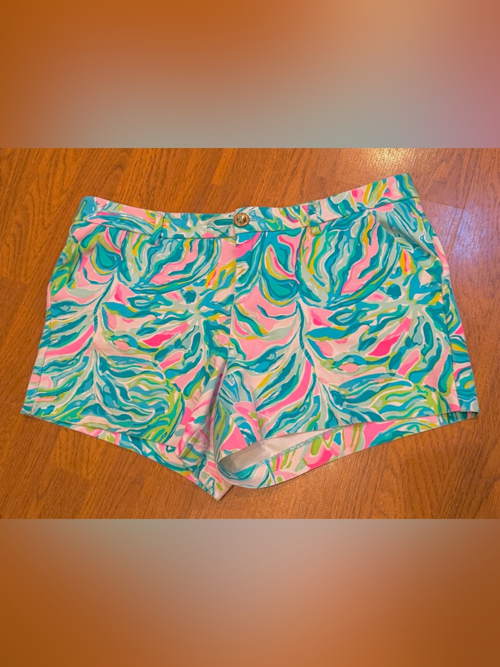 Lilly Pulitzer CALLAHAN Knit Stretch Vibrant Shorts “One in a Melon”~SIZE 10~EUC